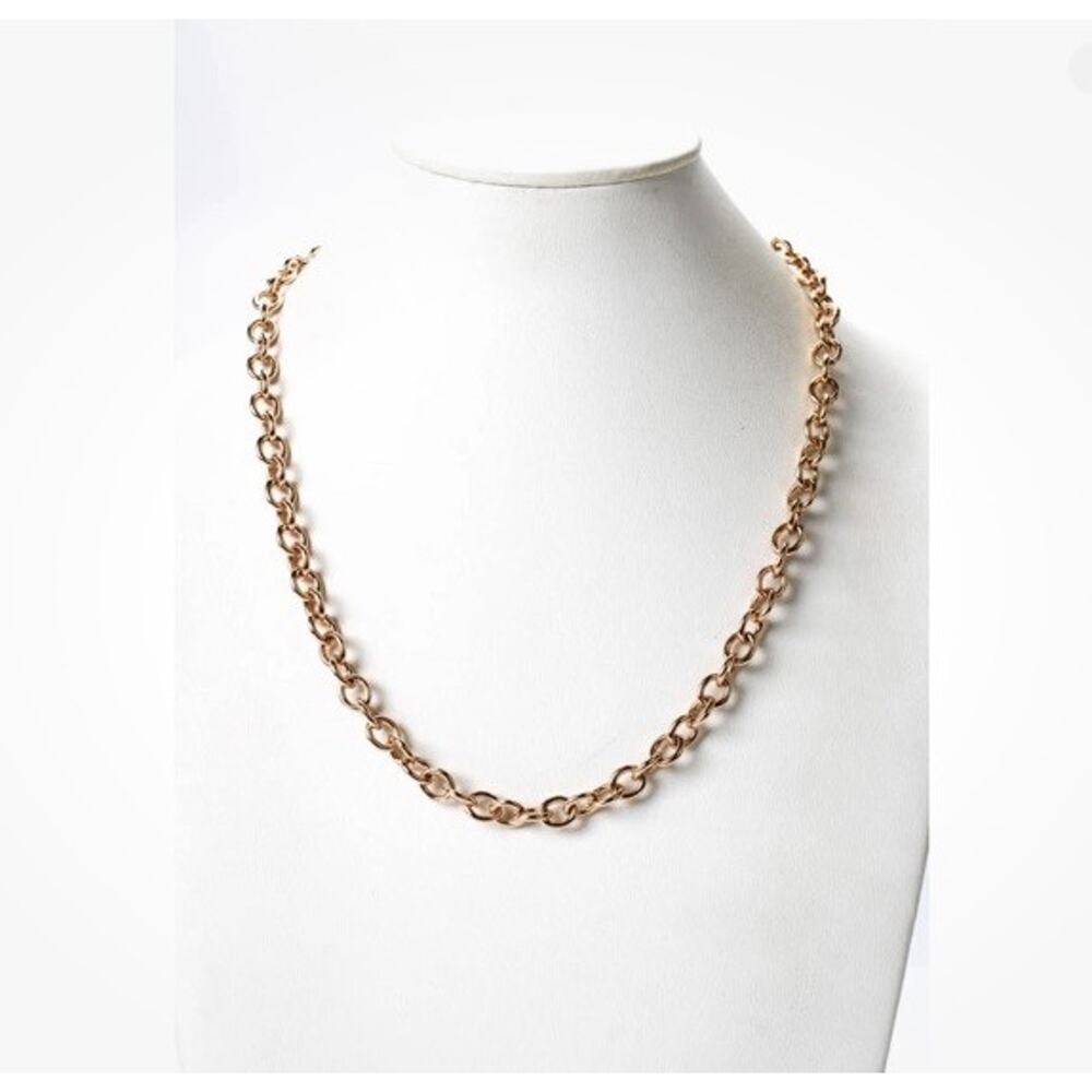 Milor Italy Womens Rose Gold Tone Chain Necklace 24"